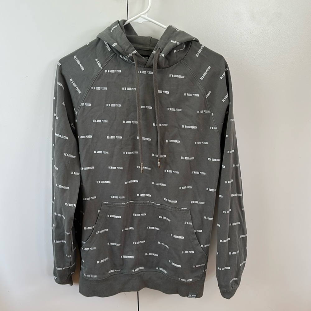 BE A GOOD PERSON grey hoodie